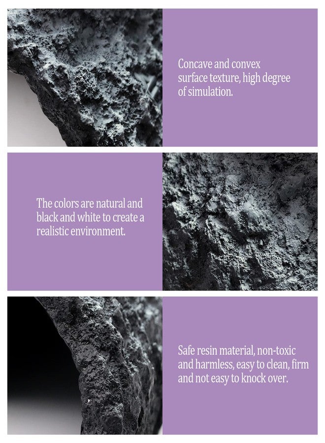 NOMAL Reptile Rock Hide Cave Large Reptile Habitat Turtle Hideouts Cave for Lizards Bearded Dragon Leopard Gecko Snake Amphibians Fish, black (ns-01) - Image 4